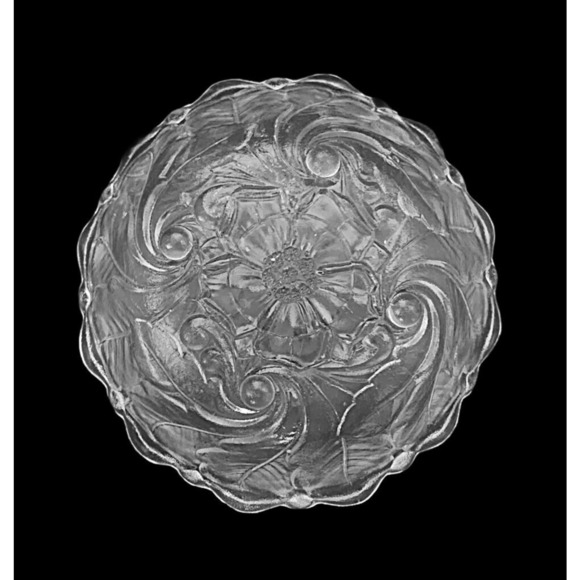 Frosted Glass Fruit Bowl Master Berry from Indiana Glass Wild Rose Pattern - Picture 3 of 7